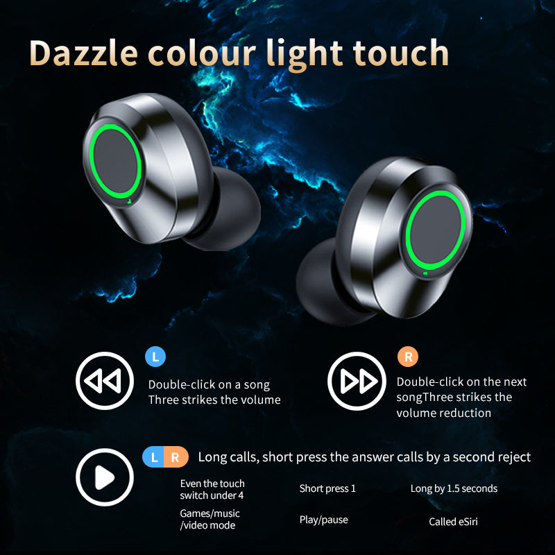 LED Screen Bluetooth Earphones + Built-in Charger