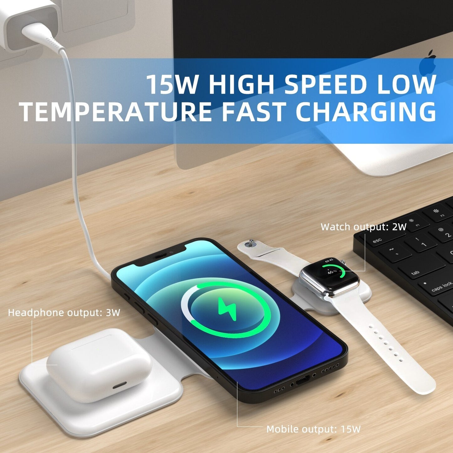 3-In-1 Multi-Device Wireless Charger