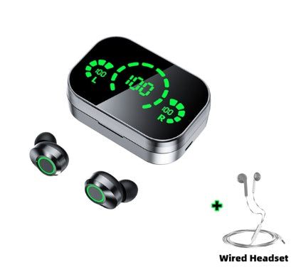 LED Screen Bluetooth Earphones + Built-in Charger